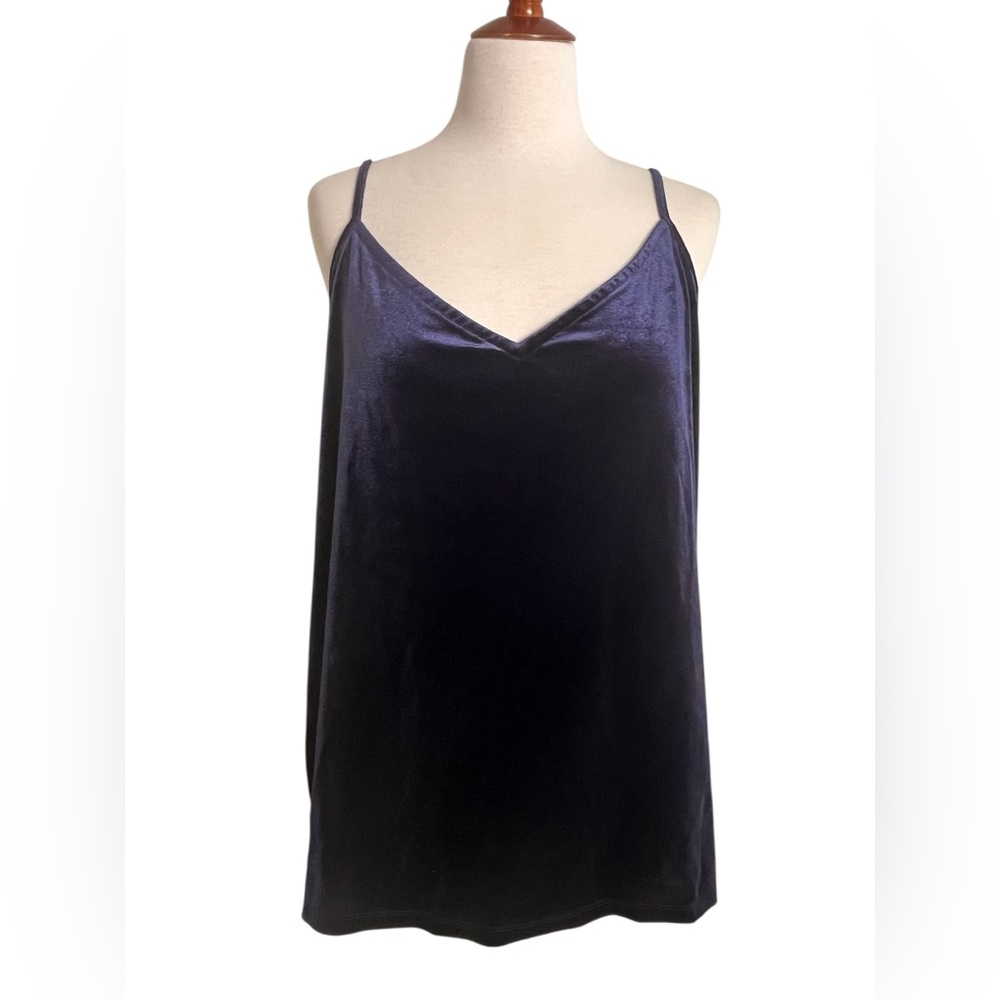 Old Navy Women’s L Tank Top Cami | Blue Velvet V-Neck | Sleeveless size large